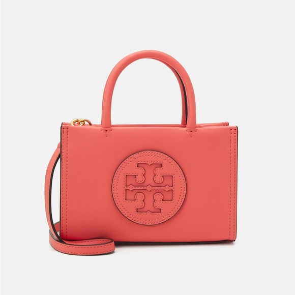 Tory Burch Handbags - Tory Burch Ella Bio Mini Tote Coral Crush Crossbody Bag NWOT